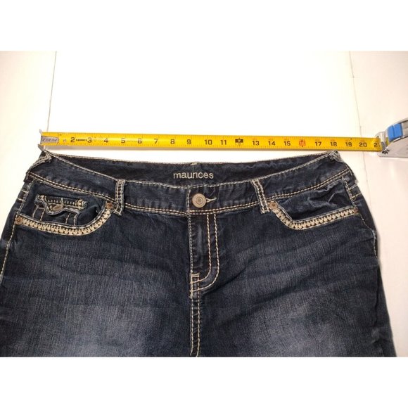 Maurices Embroidered Pockets Stretch Bootcut Jeans 17/18 Short 36x30 - Picture 4 of 6